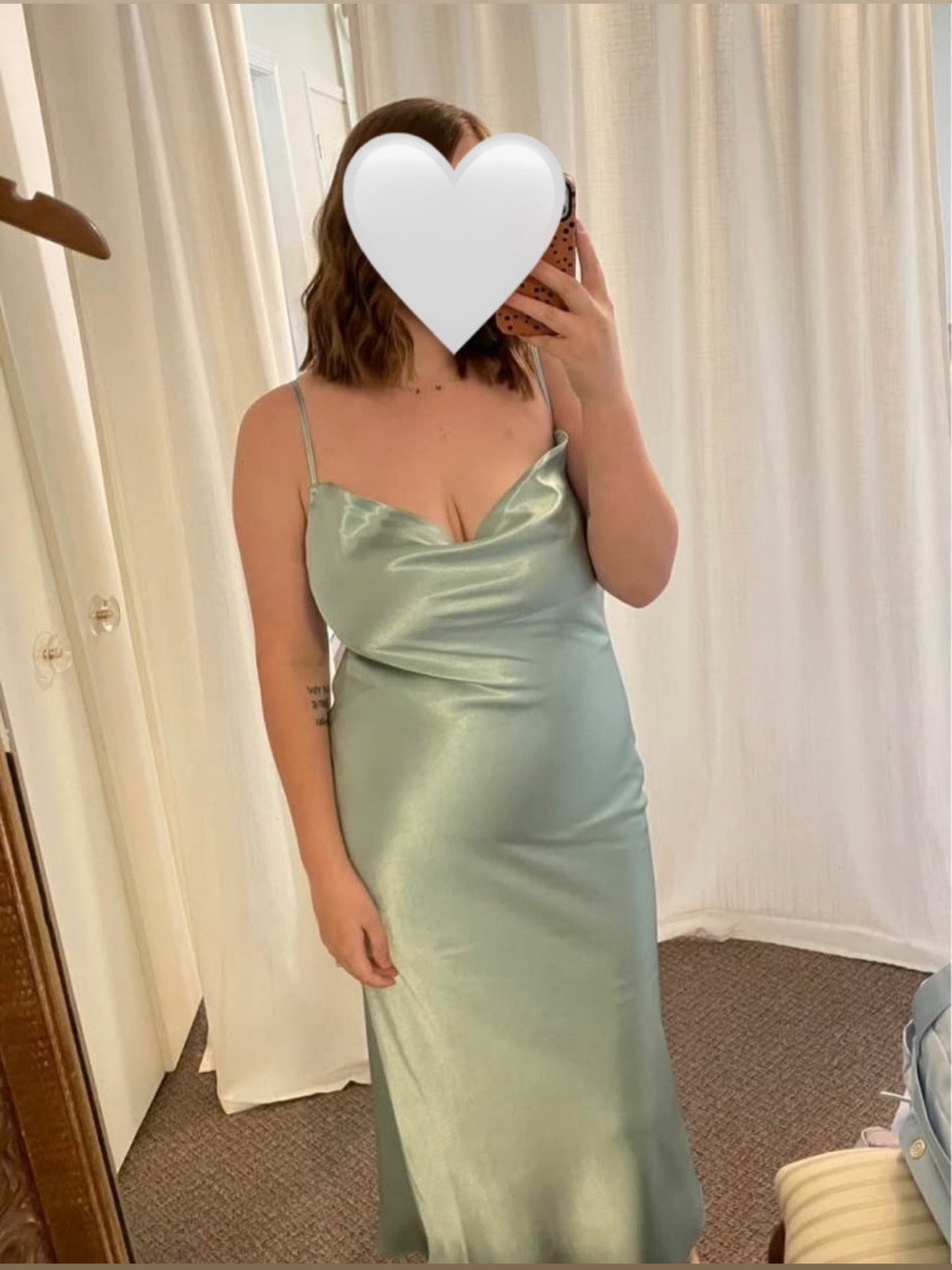 Birdy Grey Lisa Satin Midi in Sage